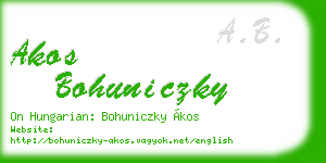 akos bohuniczky business card